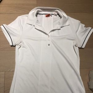 Womens Puma Short Sleeve Golf Polo - White/Black
